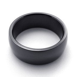 Polished Black Titanium Ring 20807