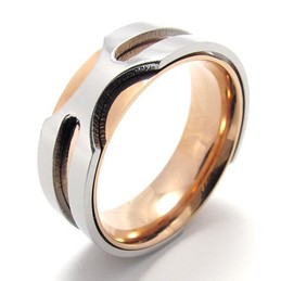 Rose Gold Titanium Ring 20812