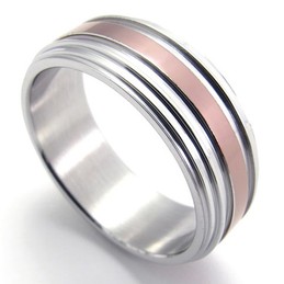 Rose Gold Titanium Ring 20176