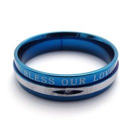 Diamond Blue Titanium Ring 20675