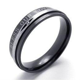 Diamond Black Titanium Ring 20674