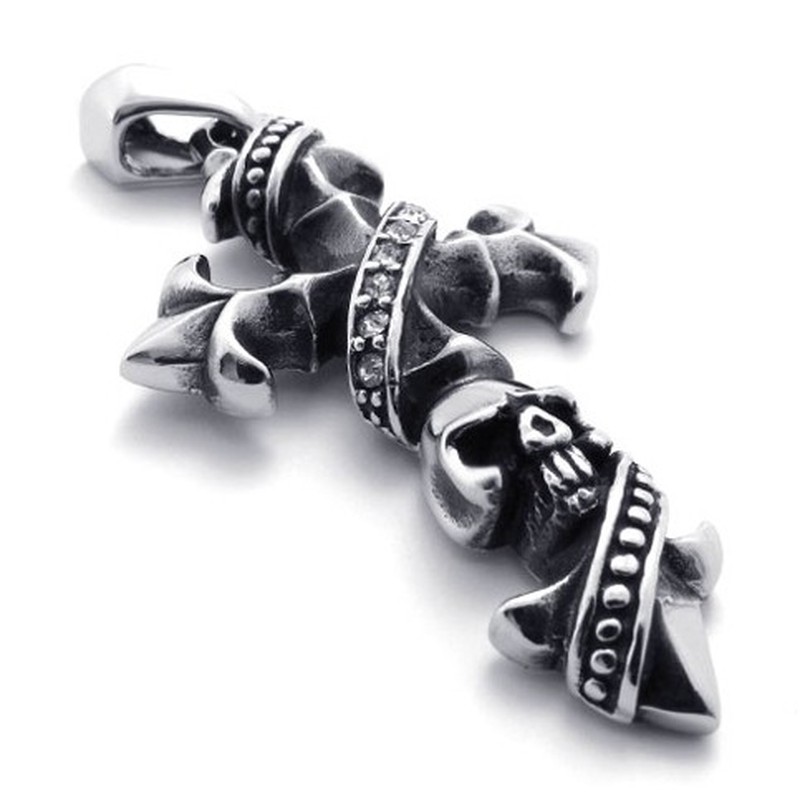 Skull Titanium Cross Pendant 20536