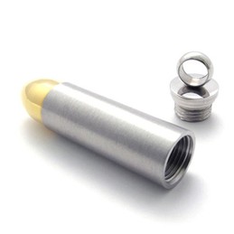 Gold Accent Bullet Titanium Pendant 20863