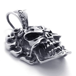 Skull Diamond Titanium Pendant 20551