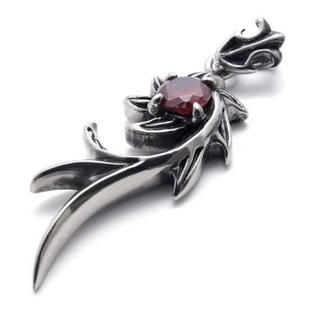 Red Diamond Mermaid Titanium Pendant 20457