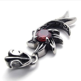 Red Diamond Mermaid Titanium Pendant 20457