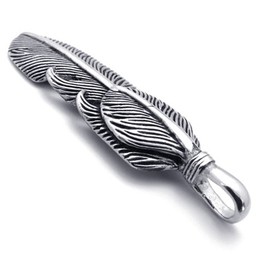 Wing Feather Titanium Pendant 20332