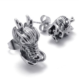 Chinese Dragon Titanium Earrings 20354