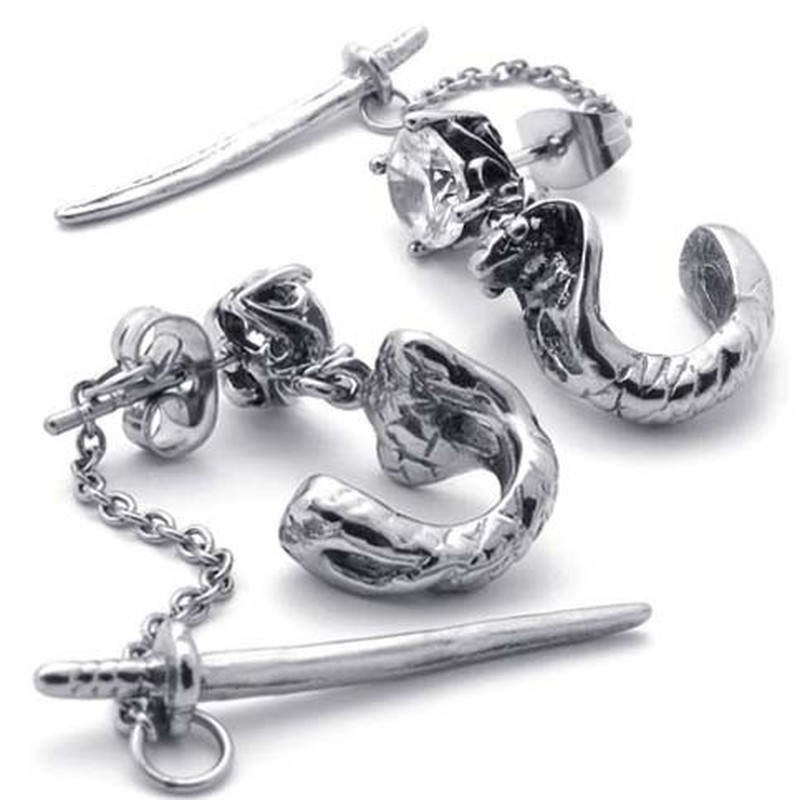 Sword Titanium Earrings 20347
