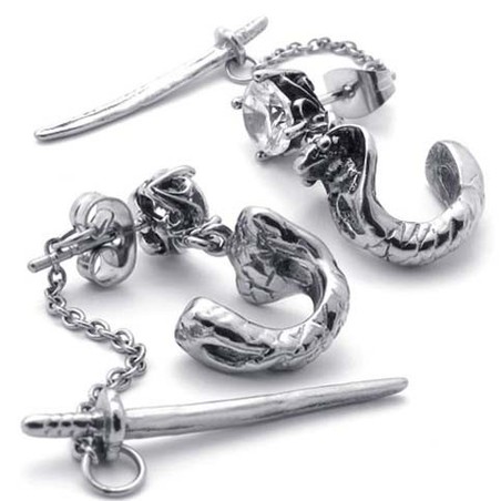 Sword Titanium Earrings 20347