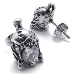 Helmet Titanium Earrings 20343