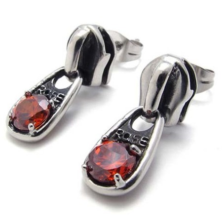 Red Diamond Titanium Earrings 20338