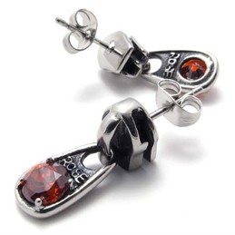 Red Diamond Titanium Earrings 20338