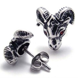 Red Diamond Sheep Titanium Earrings 20337