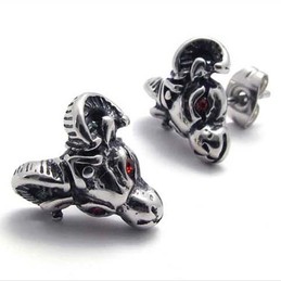 Red Diamond Sheep Titanium Earrings 20337