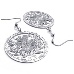 Hollow Flower Titanium Earrings 20237