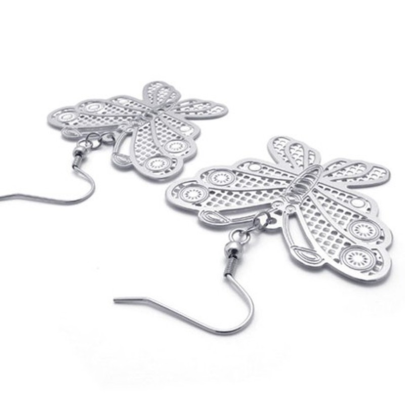 Hollow Butterfly Titanium Earrings 20236