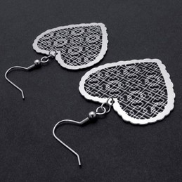 Hollow Heart Titanium Earrings 20233