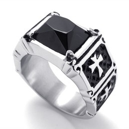Cross Black Diamond Titanium Ring 20785
