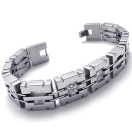 8.1 inch Diamond Titanium Bracelet 20303