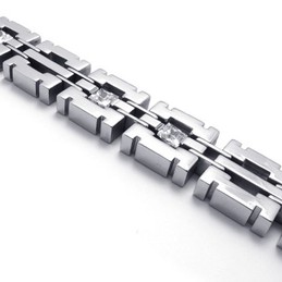 8.1 inch Diamond Titanium Bracelet 20303