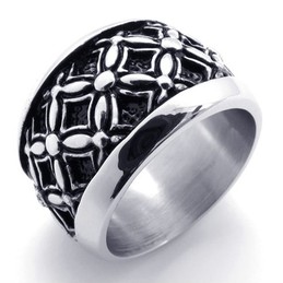 Black Vintage Titanium Ring 20295