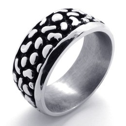 Black Vintage Titanium Ring 20293