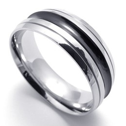 Black Accent Titanium Ring 20177