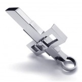 Now Style Mens Titanium Cross Pendant - Free Chian