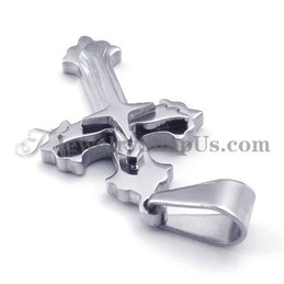 Fashion Black and Silver Titanium Cross Pendant for Women