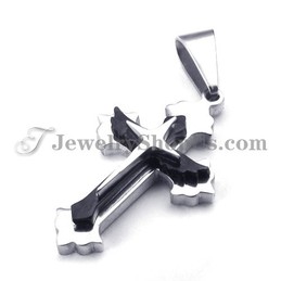 Fashion Black Titanium Cross Pendant for Women