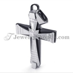 Elegant Black Titanium Cross Pendant