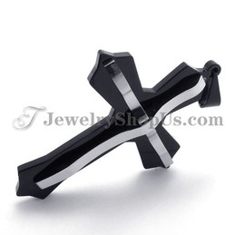 Fashion Black Titanium Cross Pendant
