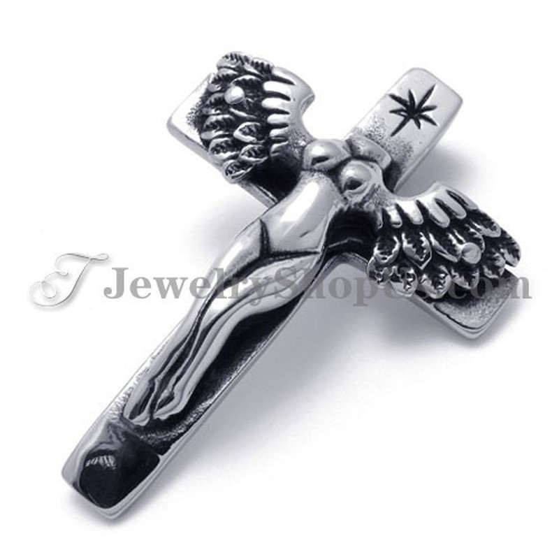 Titanium Cross Angle Pendant