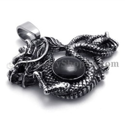 Fashion Dragon Titanium Pendant with Zircon