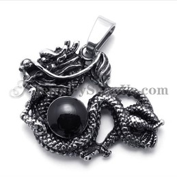 Fashion Dragon Titanium Pendant with Zircon
