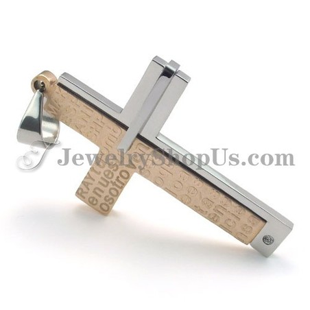 Gorgeous Rose Gold Cross Titanium Pendant