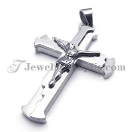 Classical Titanium Cross of Jesus Pendant