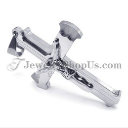 Classical Titanium Cross of Jesus Pendant