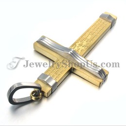 Fashion Titanium Gold Cross Pendant