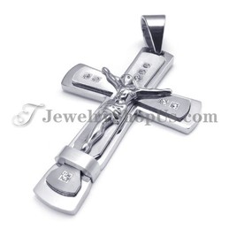 Classical Cross of Jesus Titanium Pendant