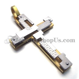 Fashion Gold Titanium Cross Pendant