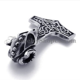 Fashion Skull with Cross Titanium Pendant