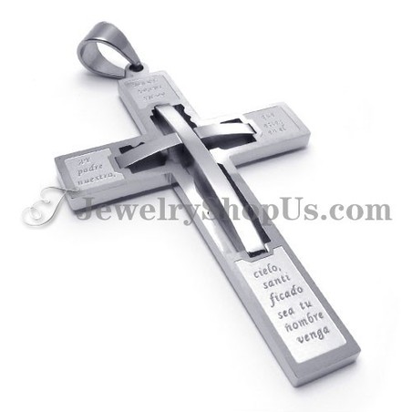 Elegant Cross Titanium Pendant