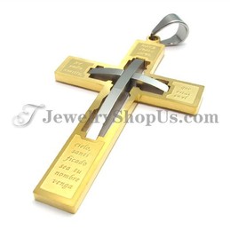 Elegant Gold Cross Titanium Pendant