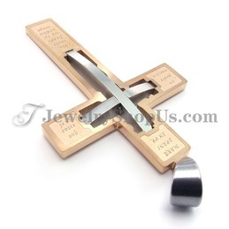 Elegant Rose Gold Cross Titanium Pendant