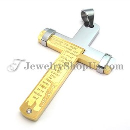 Elegant Gold Titanium Pendant with Rhinestone