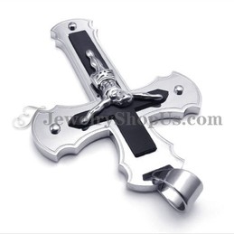 Classical Black Titanium Jesus Cross Pendant