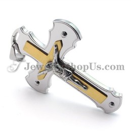 Classical Gold Titanium Jesus Cross Pendant