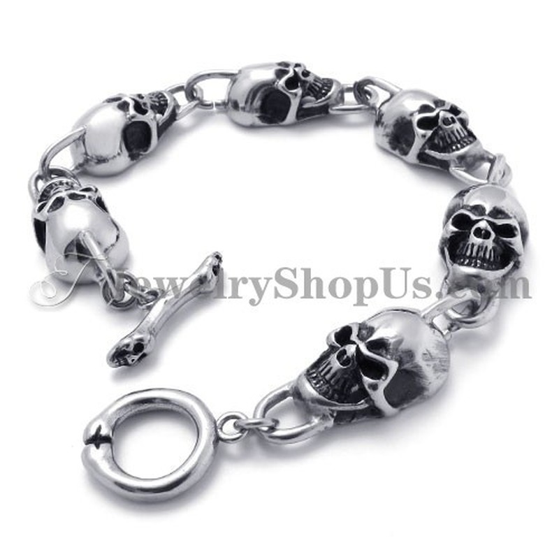 Fashion Skulls Titanium Bracelet